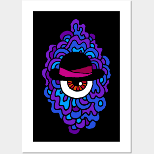 Bowler Eye Guy (for black and DARK shirts!) Posters and Art
